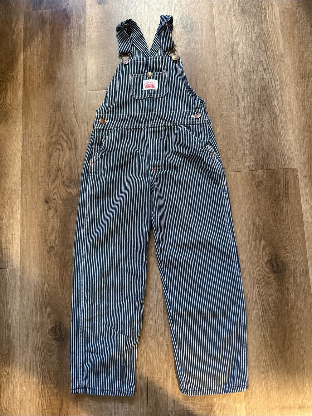Round House Hickory Stripe BIB Overalls Size 7